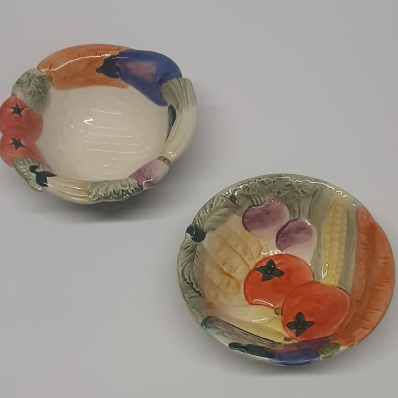 Vintage Fitz and Floyd Vegetable dip serving bowls - Picture 2 of 12